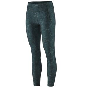 * Patagonia women’s centered speck green tight leggings Small